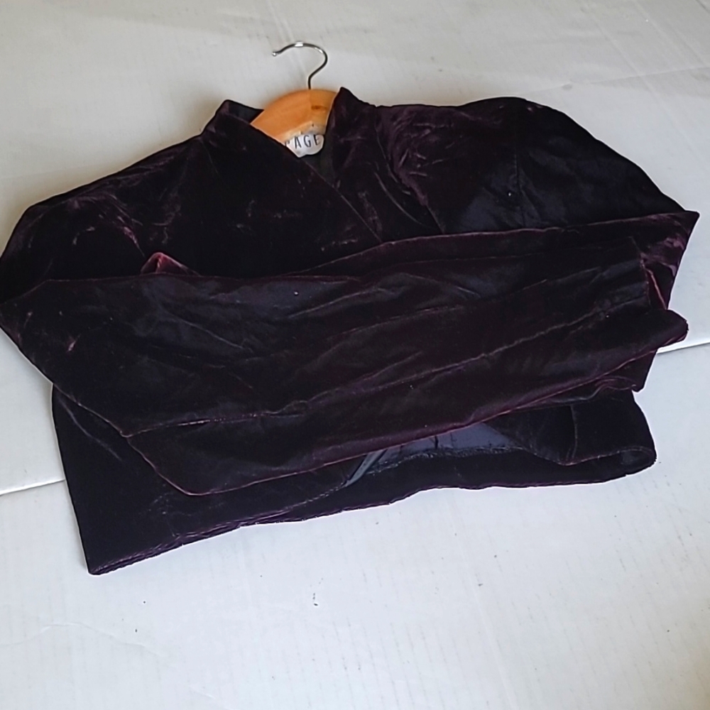 80's Unique Velveteen Crop Shrug long sleeve Rampage Jacket Purple SZ S